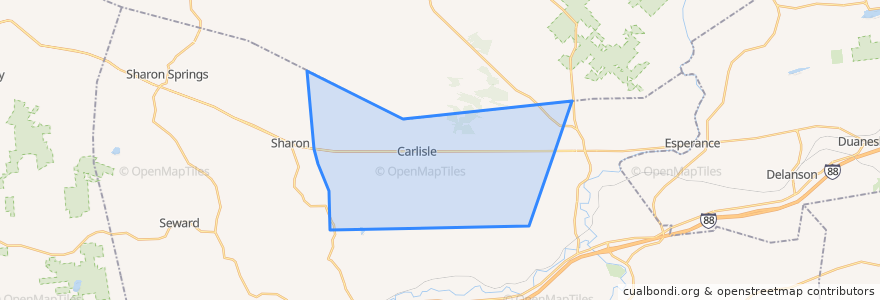Mapa de ubicacion de Town of Carlisle.