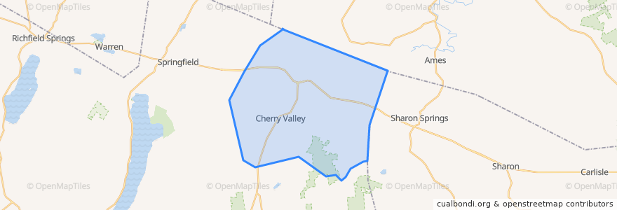 Mapa de ubicacion de Town of Cherry Valley.