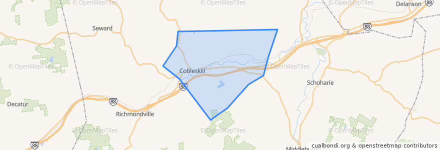 Mapa de ubicacion de Town of Cobleskill.