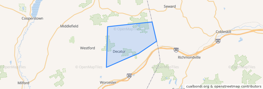 Mapa de ubicacion de Town of Decatur.