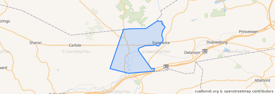 Mapa de ubicacion de Town of Esperance.