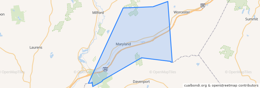 Mapa de ubicacion de Town of Maryland.