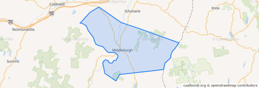 Mapa de ubicacion de Town of Middleburgh.