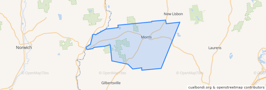 Mapa de ubicacion de Town of Morris.