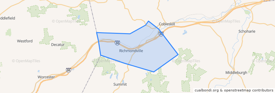 Mapa de ubicacion de Town of Richmondville.