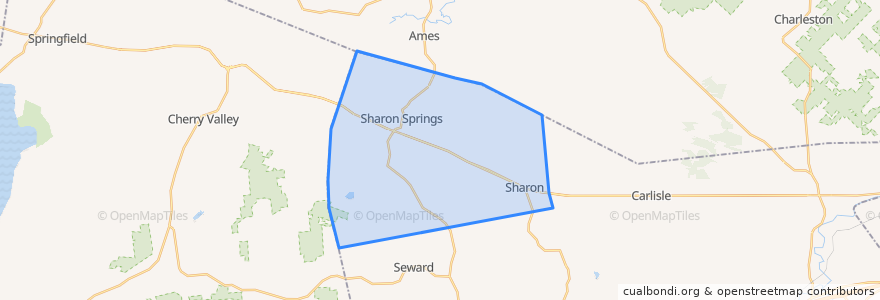 Mapa de ubicacion de Town of Sharon.