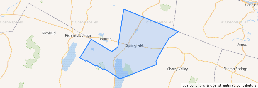 Mapa de ubicacion de Town of Springfield.