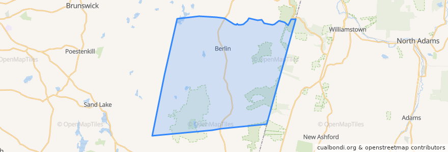 Mapa de ubicacion de Town of Berlin.