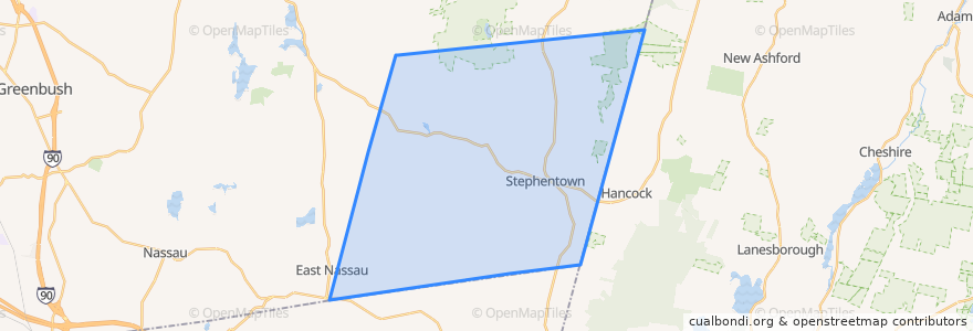 Mapa de ubicacion de Town of Stephentown.