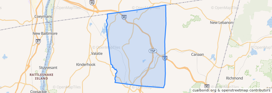 Mapa de ubicacion de Town of Chatham.