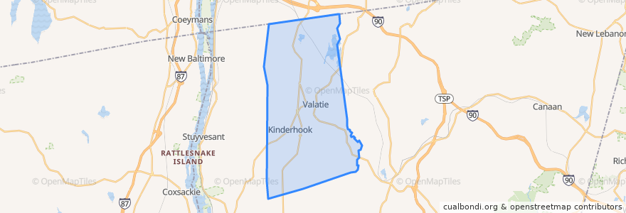 Mapa de ubicacion de Town of Kinderhook.