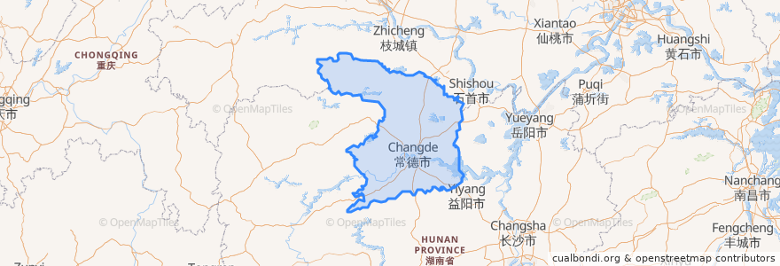 Mapa de ubicacion de Changde.