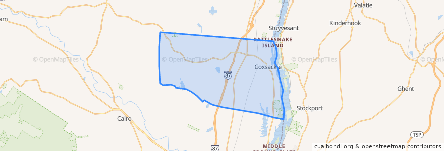 Mapa de ubicacion de Town of Coxsackie.