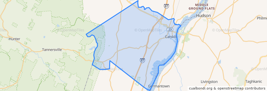 Mapa de ubicacion de Town of Catskill.