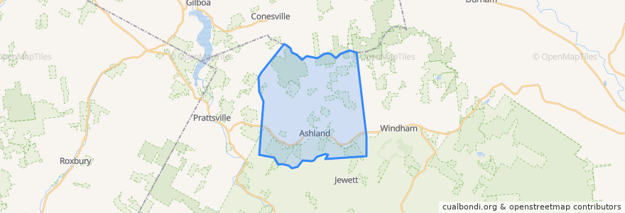 Mapa de ubicacion de Town of Ashland.