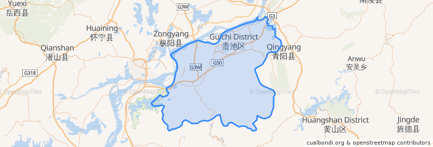 Mapa de ubicacion de Guichi District.