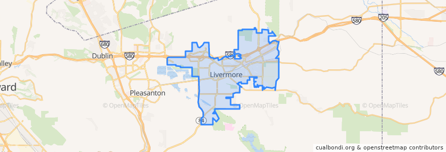 Mapa de ubicacion de Livermore.