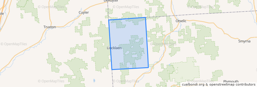 Mapa de ubicacion de Town of Lincklaen.