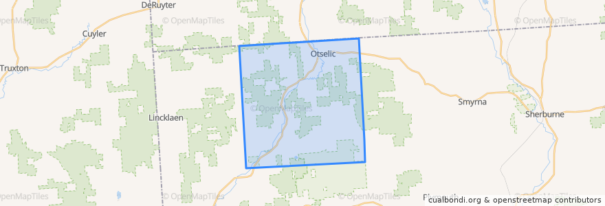 Mapa de ubicacion de Town of Otselic.