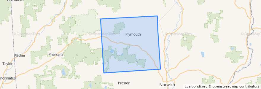 Mapa de ubicacion de Town of Plymouth.