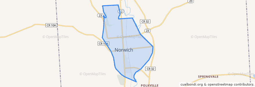 Mapa de ubicacion de City of Norwich.