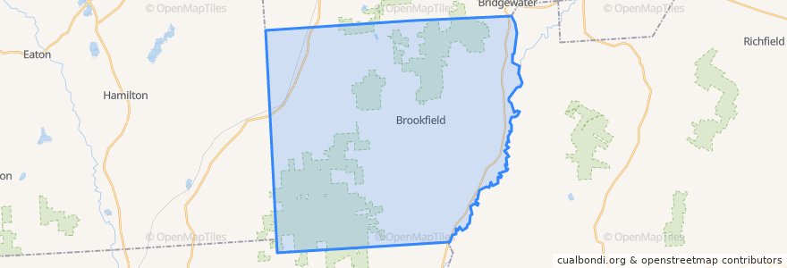 Mapa de ubicacion de Town of Brookfield.