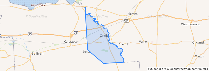 Mapa de ubicacion de City of Oneida.