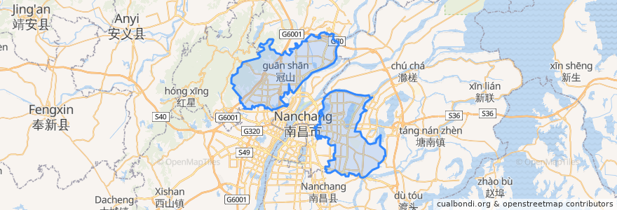 Mapa de ubicacion de 青山湖区.