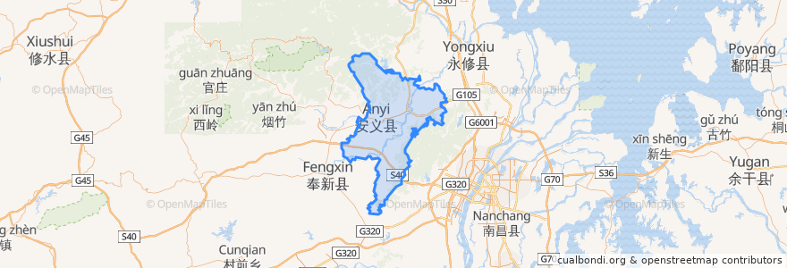 Mapa de ubicacion de 安义县.