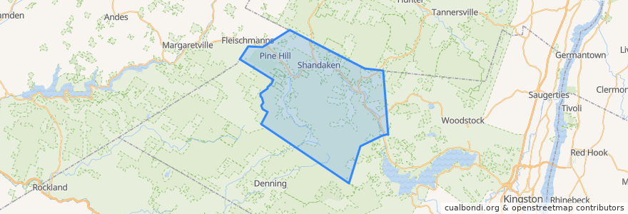 Mapa de ubicacion de Town of Shandaken.