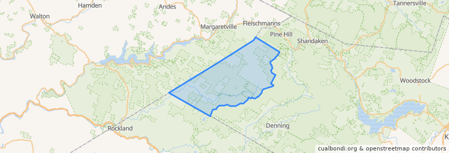Mapa de ubicacion de Town of Hardenbergh.