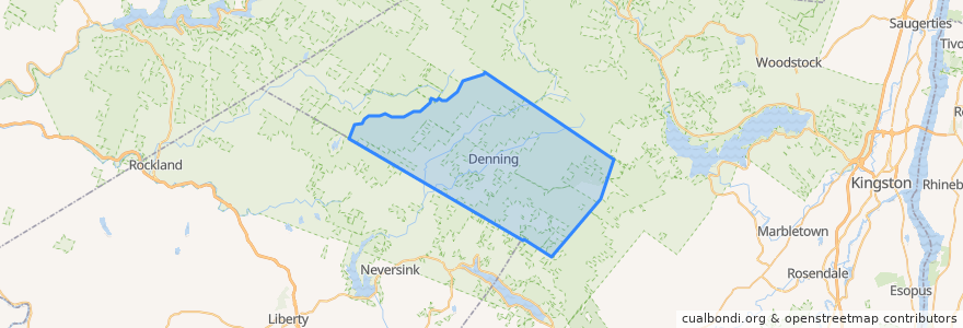 Mapa de ubicacion de Town of Denning.