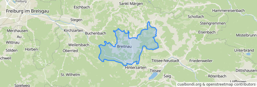 Mapa de ubicacion de Breitnau.