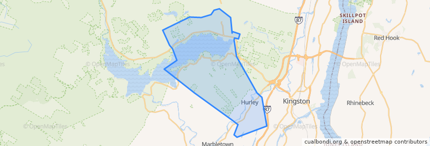 Mapa de ubicacion de Town of Hurley.