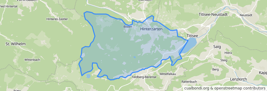 Mapa de ubicacion de Hinterzarten.