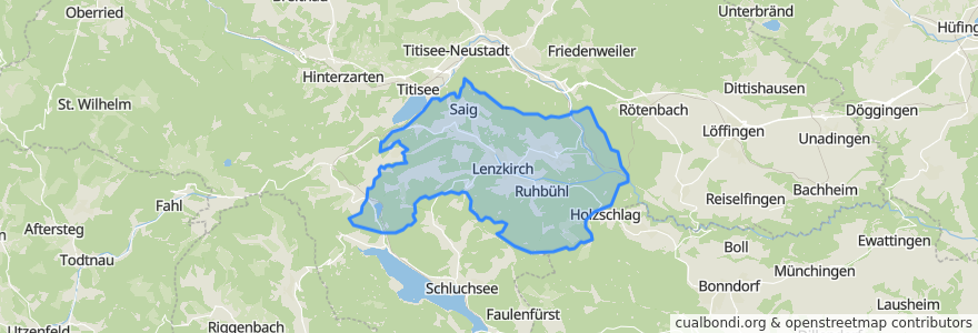 Mapa de ubicacion de Lenzkirch.