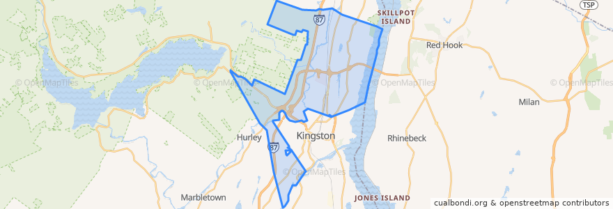 Mapa de ubicacion de Town of Ulster.