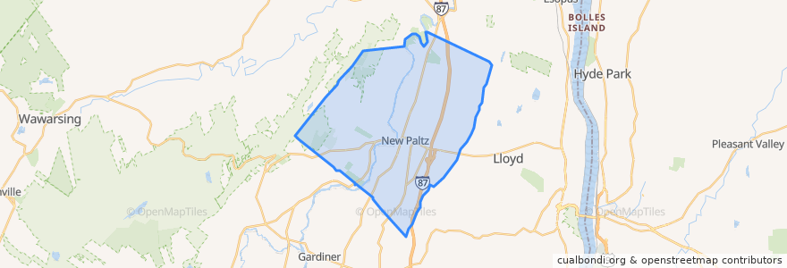 Mapa de ubicacion de Town of New Paltz.