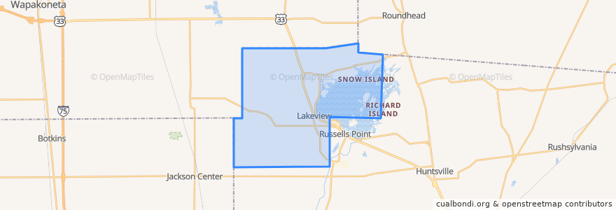 Mapa de ubicacion de Stokes Township.