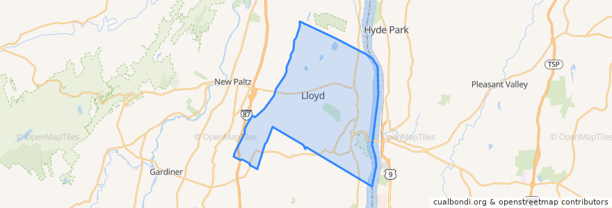Mapa de ubicacion de Town of Lloyd.