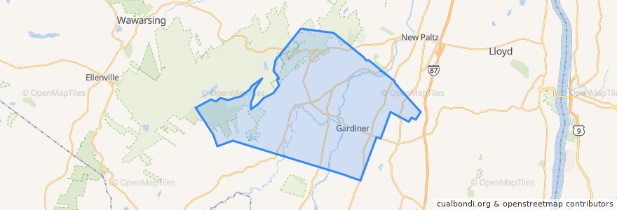 Mapa de ubicacion de Town of Gardiner.