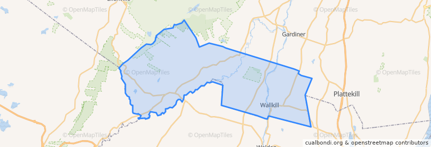 Mapa de ubicacion de Town of Shawangunk.