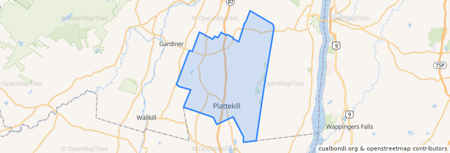 Mapa de ubicacion de Town of Plattekill.