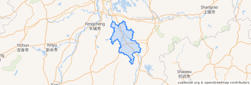 Mapa de ubicacion de 临川区.