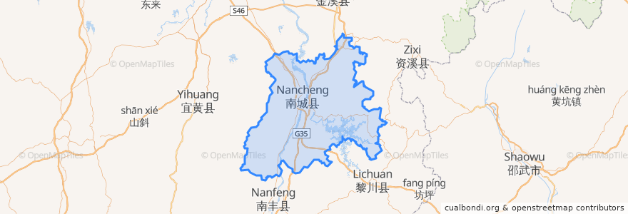 Mapa de ubicacion de 南城县.