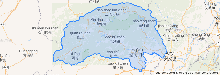 Mapa de ubicacion de 靖安县.