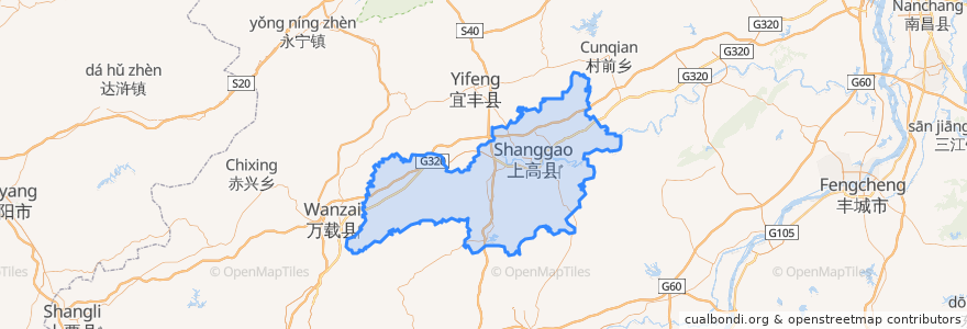 Mapa de ubicacion de 上高县.