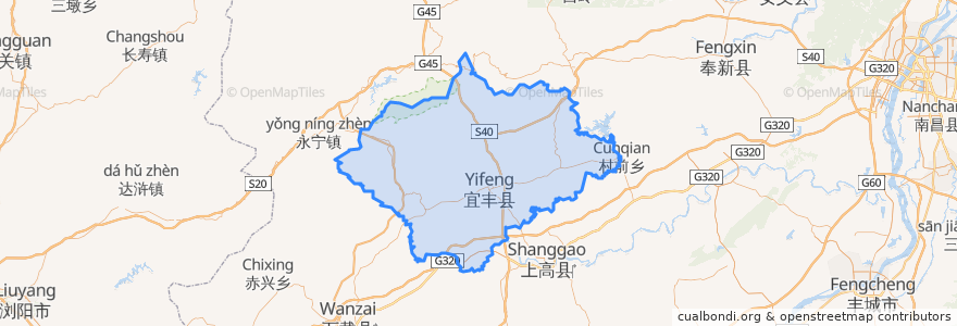 Mapa de ubicacion de 宜丰县.