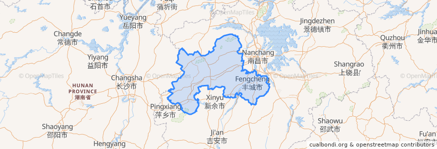 Mapa de ubicacion de 宜春市.