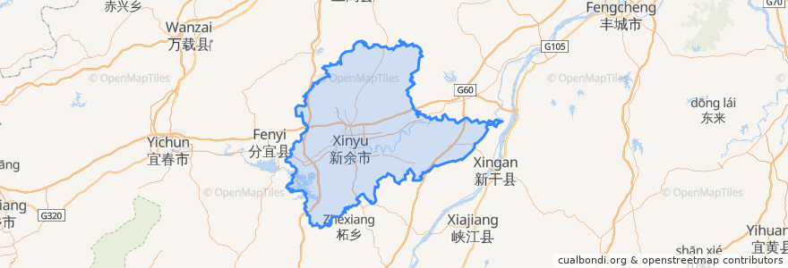 Mapa de ubicacion de 渝水区.